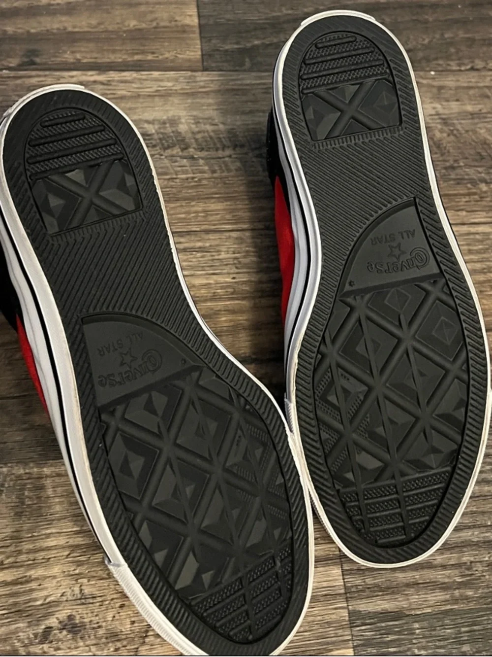 Converse Red and Black Canvas Mid-Top Sneakers - Picture 3 of 5